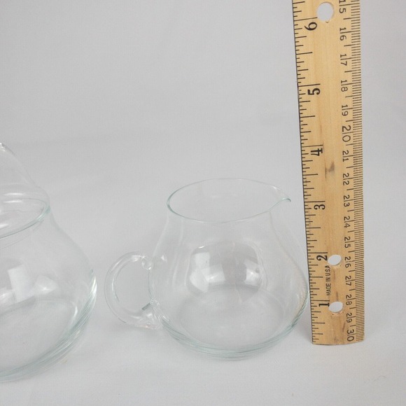 Glass Sugar and Creamer Set Pear Coffee - Picture 5 of 5